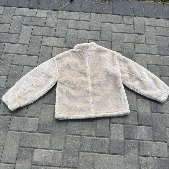 Jason Wu Zip NWT $138 LARGE! Oversize Pullover Jacket Faux Fur Leather Fall Warm - Picture 9 of 13